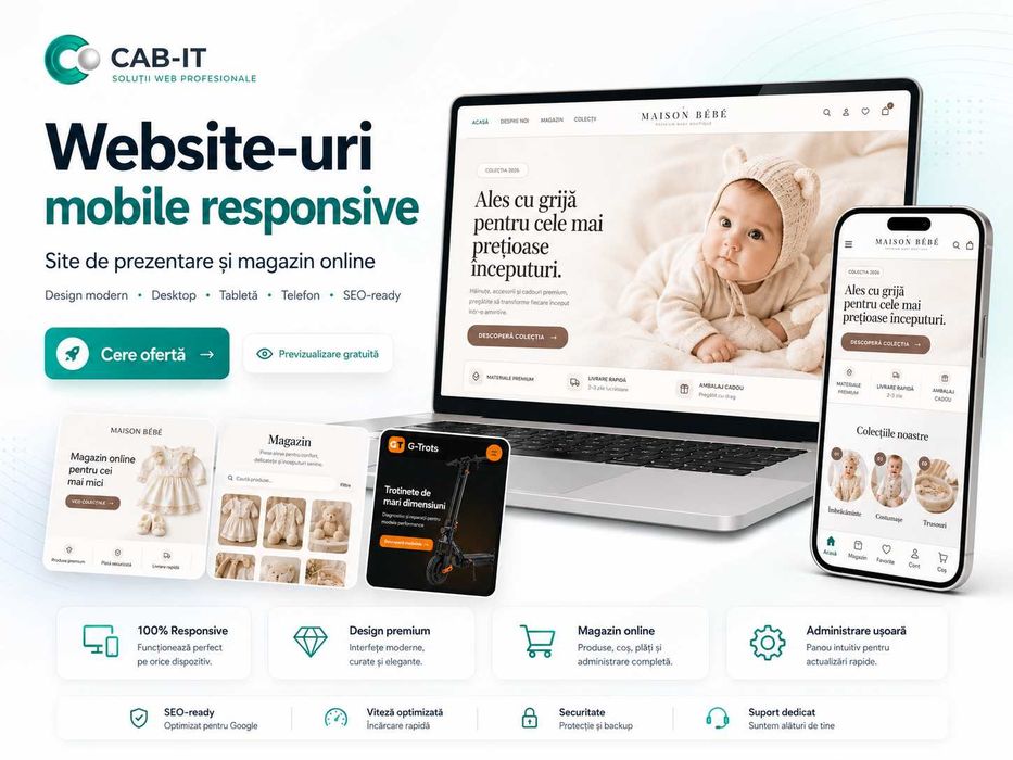 Creare Website Profesional | Site Prezentare si Magazin Online