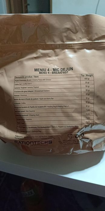 Pachete alimentare sigilate – ideale pentru camping
