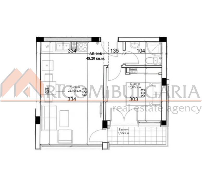 2-стаен в Варна-Виница площ 58