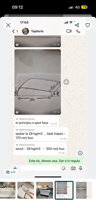 4 perne sezut si spatar canapea (doar craiova)