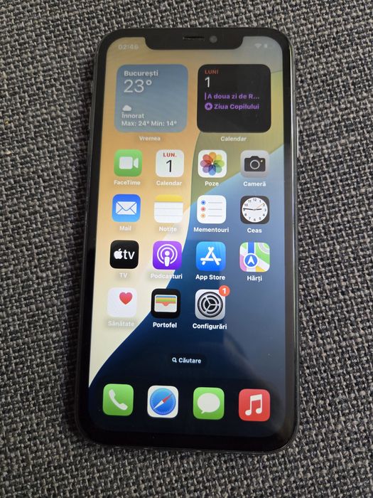 iphone 11, de 64GB,  culoarea negru, capacitate baterie 100%