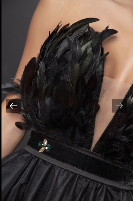 Рокля с пера "ROYALE" - Christine Fashion