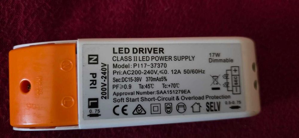 Led driver,17W,370 mA