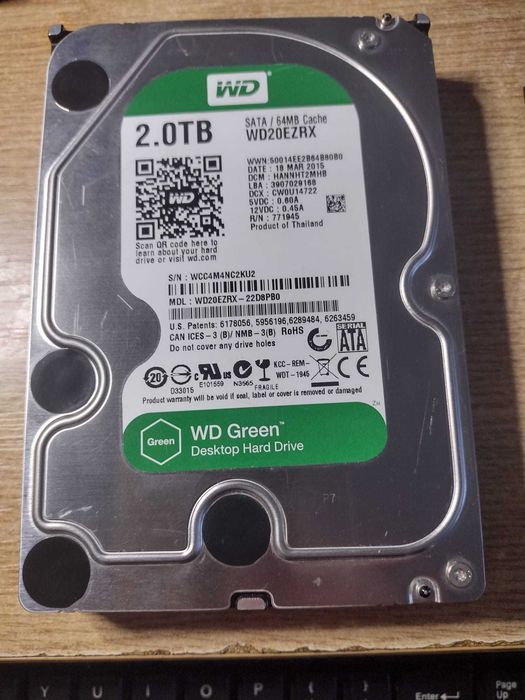 HDD WD Green 2.0TB SATA 64/MB Cache