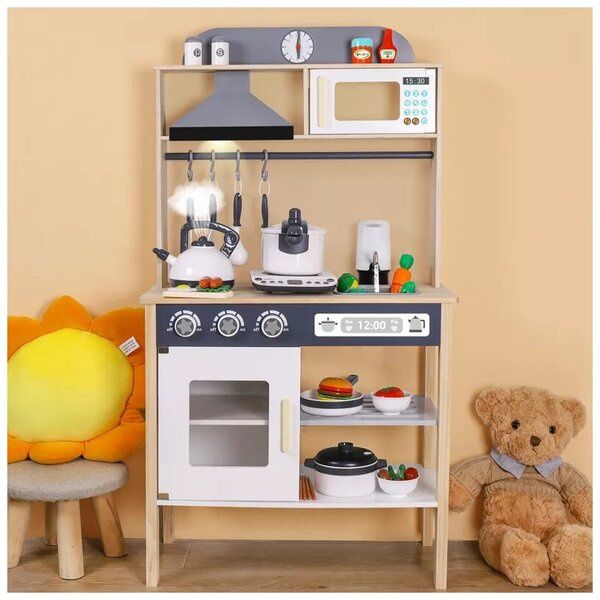 Кухня детская из дерева и мдф Милана озвученная течет вода