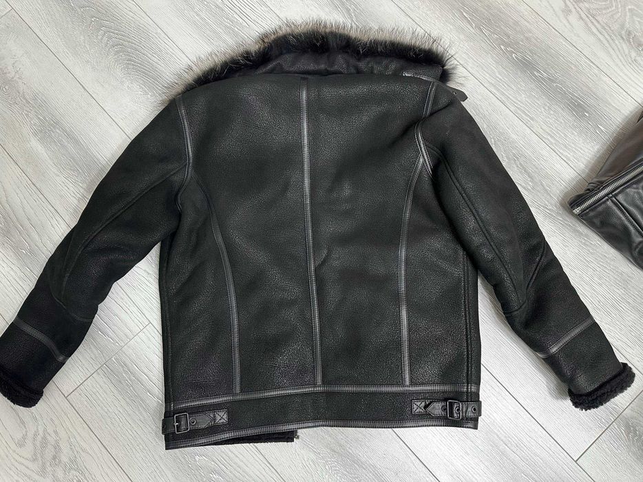 Дублёнка и шапка ушанка мех енот