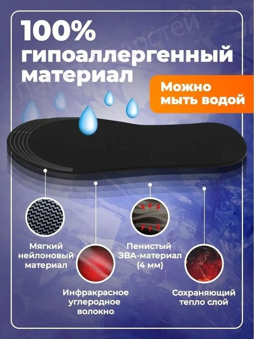 Электронный Стельки с подогревом. Tokli Pate. Новый