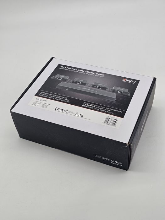 Splitter Extender Lindy LY-38155, 4 Porturi HDMI, IR 50 metri, negru