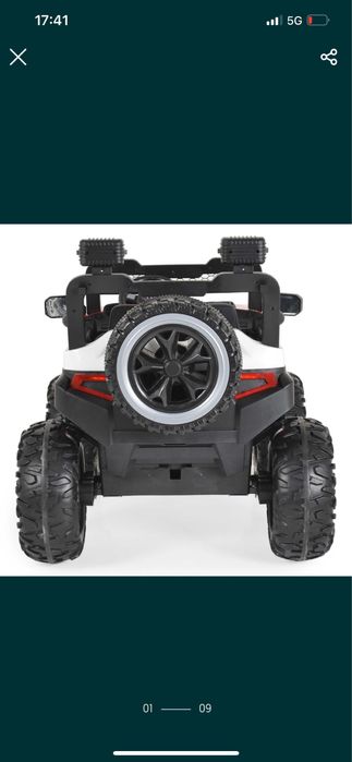 Акумулаторен джип Turbo 12V меки гуми и отварящи се врати.