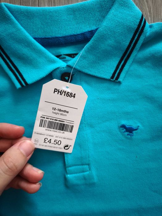 Чисто нова тениска Next момче 12-18 месеца