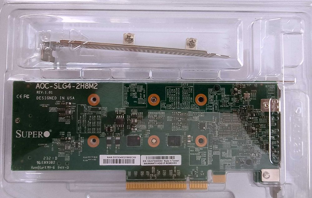 Контролер AOC-SLG4-2H8M2 NVMe RAID 0,1 2xPCIe Gen4 NVMe/SATA M.2