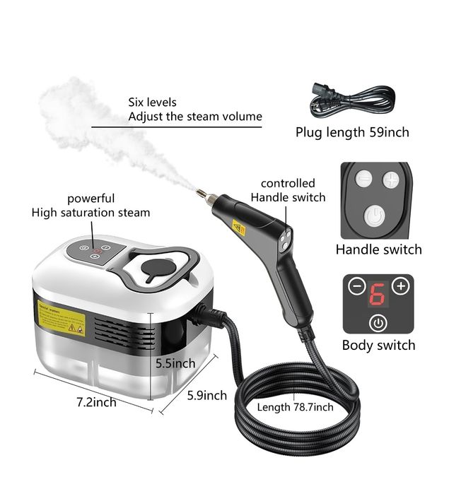 Парочистачка с Високо Налягане 4.5 Bar и Тъч Контрол, Hombasing 2500W