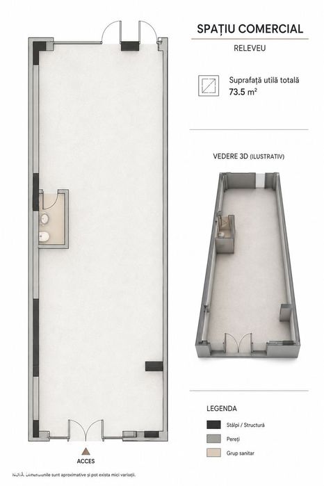 Spatiu Comercial 73 mp de Inchiriat Prima Universitatii | Str. Ceyrat