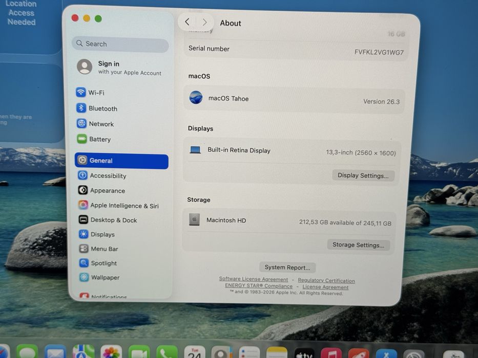 Macbook Air M1 13,3" 256GB SSD 16GB Ram