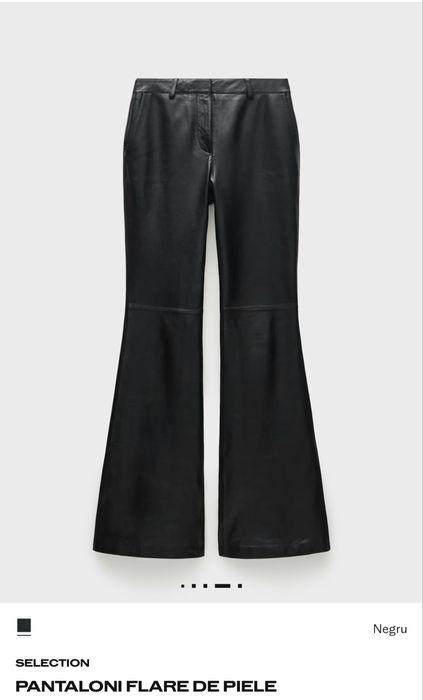 Pantaloni de piele naturala Mango