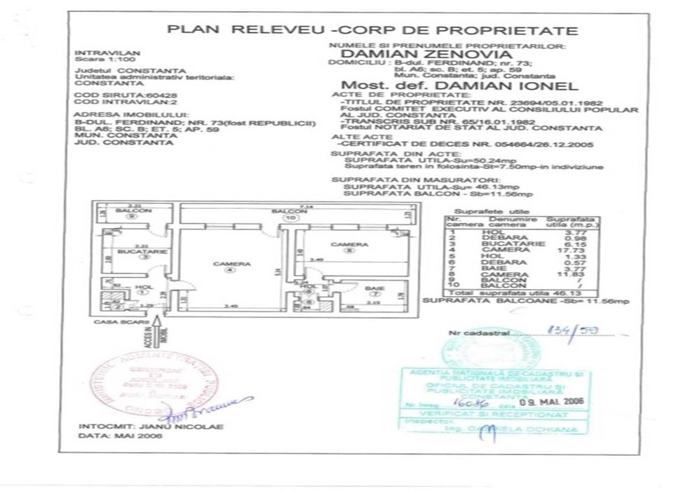 Vand apartament renovat, cu centrala proprie, 2 camere Ferdinand