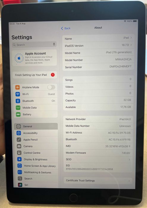 Apple iPad 10.2-inch 32GB (generatia 7, wifi si cellular)