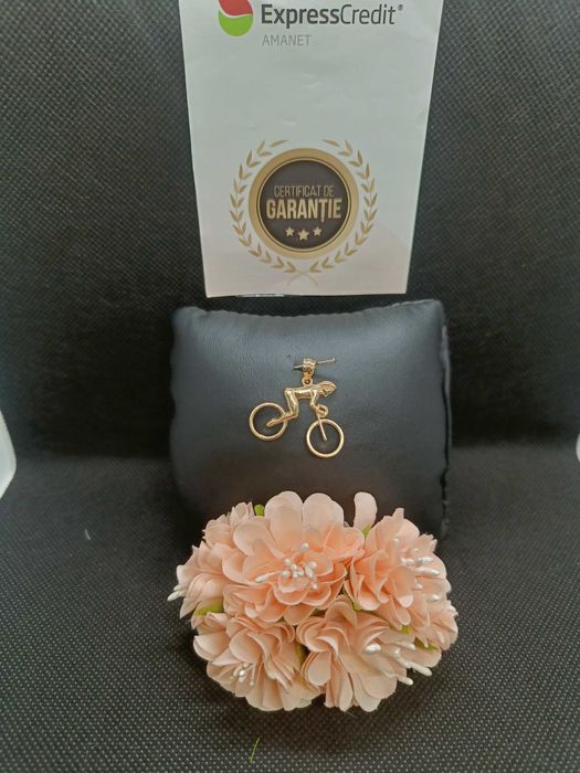 Pandantiv aur biciclist 14K 2.44g (Ag16 Moldova b33714.3) - Garantie 2 ani!