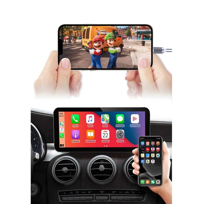 Navigatie Android Mercedes C / GLC 12.3" CarPlay&Android Auto 8+128GB