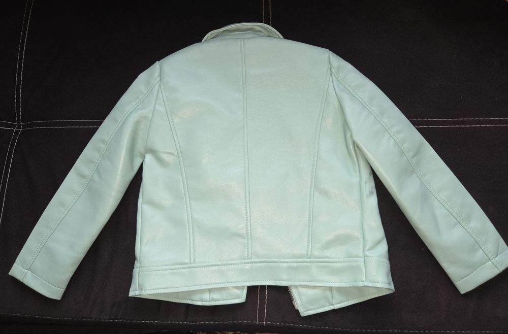 Яке байкър за момиче, тюркоазено, 122 см