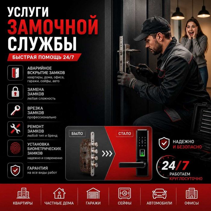 Вскрытие квартир и гаражей - вскрытие дверей, замена квартирных замков