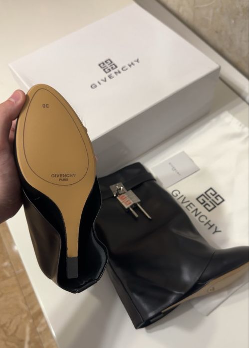 Givenchy Shark Lock Almond-Toe Ankle Boots 38