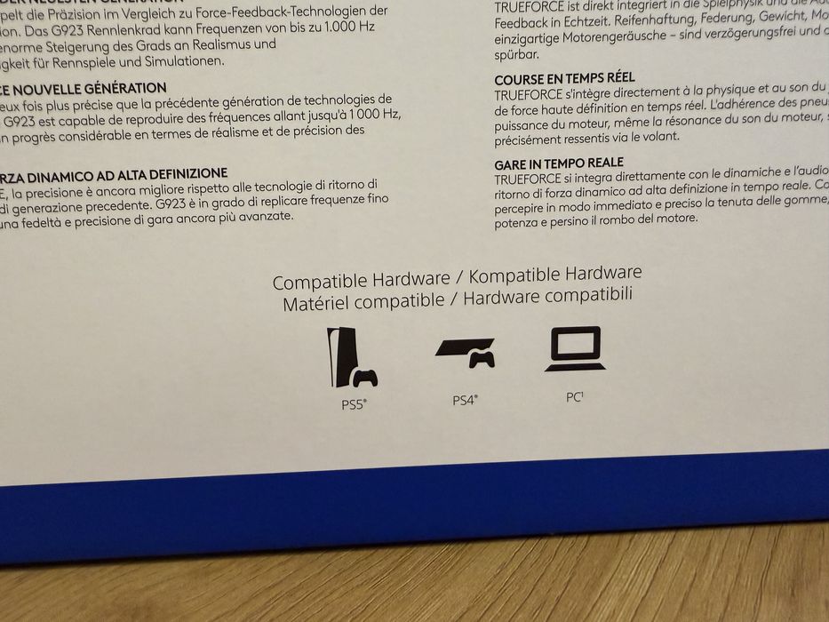 Logitech G923 волан с педали за РС и PS4/5