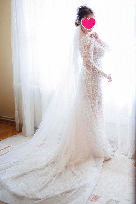 Rochie de mireasa tip sirena - marime 37/38 (voal cadou)