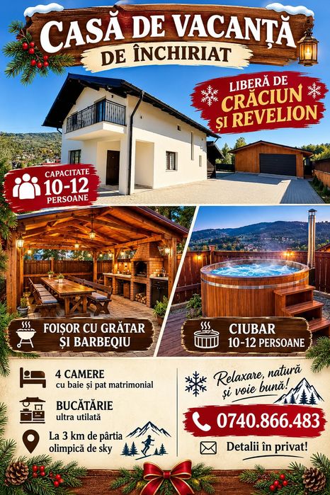 Cazare liberă de Crăciun și Revelion în Borșa Maramureș !