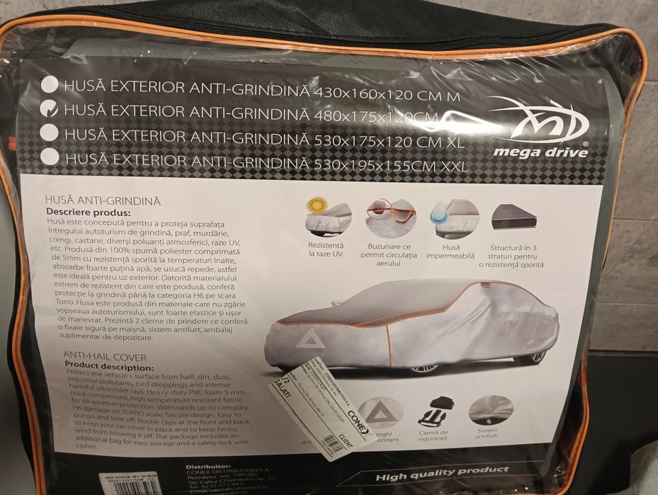Husă ( Prelată) Exterior Antigrindină 480 X 175 X 120 cm. Mărimea L.