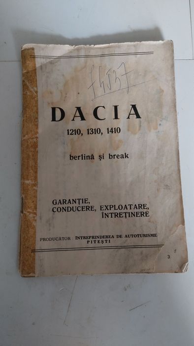 Carte de întreținere Dacia