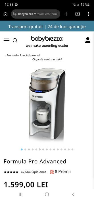 Dozator de lapte praf pentru bebelusi Baby Brezza