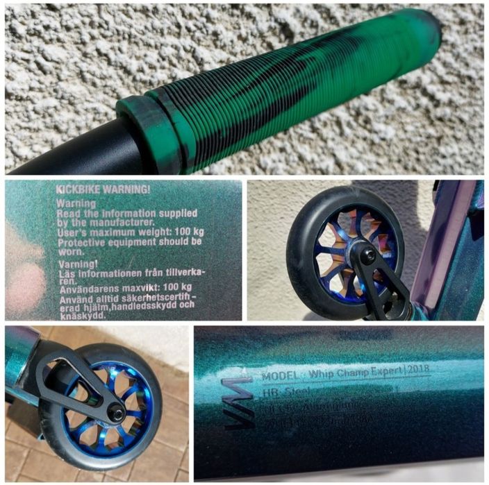 Trotineta Freestyle sărituri scheme WARP model Whip Camp Expert 100 mm