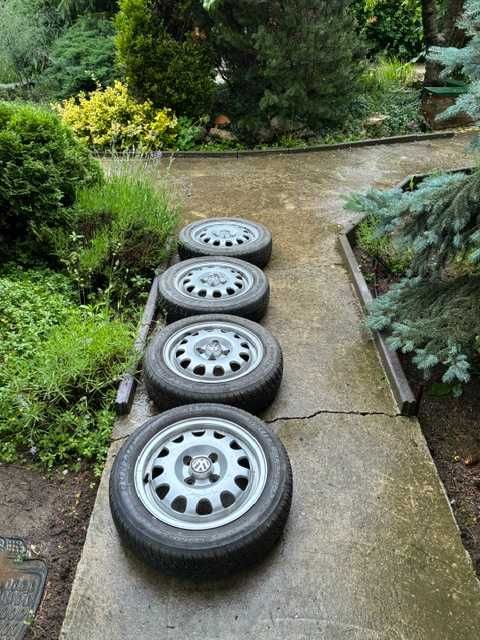 Vand set 4 jante originale VW Lupo 3L cu cauciucuri Dunlop M+S