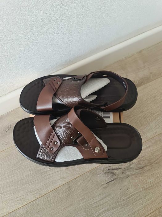 Sandale Piele Naurala barbati Model Croco Maro Noi