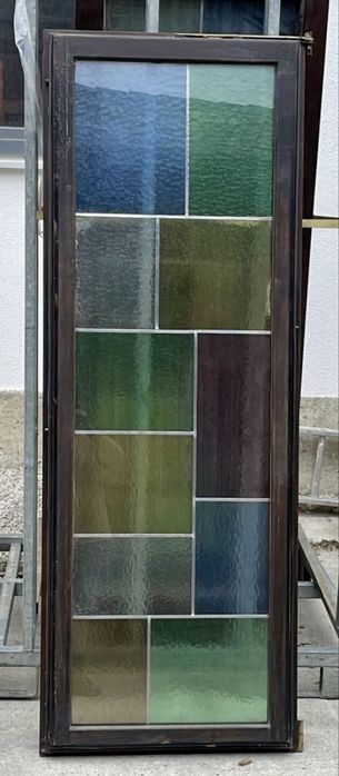 FEREASTRA LEMN GEAM TRIPAN Germania biserica design vitraliu H 185 x L 60. Stoc 15 Buc