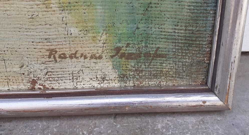 Tablou vechi - peisaj montan - semnat