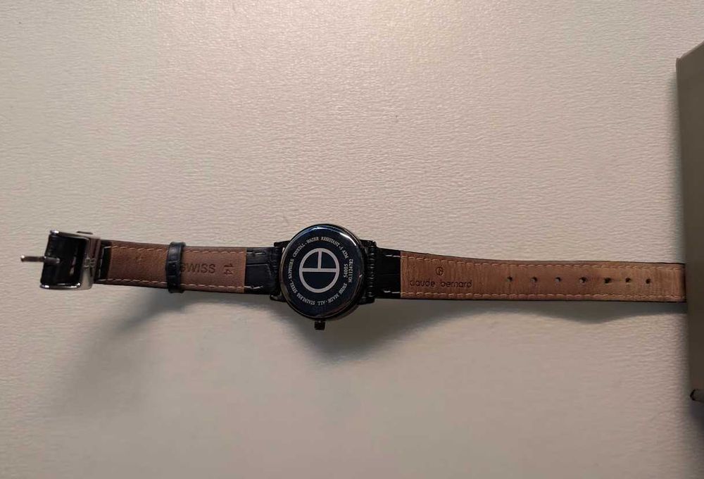 Ceas Damă Claude Bernard Swiss Made - Cadran Negru, Geam Safir – Cutie Originală