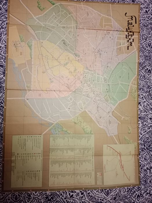 Продам туристическую  карту Ташкента 1976 года