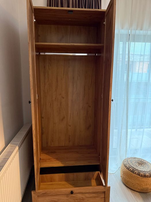Vand dulap haine, stejar craft auriu/sonoma cu imprimeu