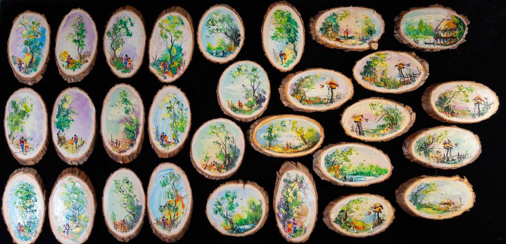 Picturi facute in ulei pe lemn si panza