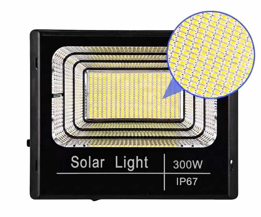 Прожектор 300W захранван с отделен соларен панел 35 х 35 см.
