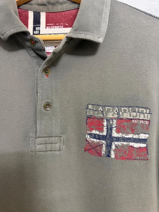 Napapijri Polo gri din bumbac 100% – mărimea L – original