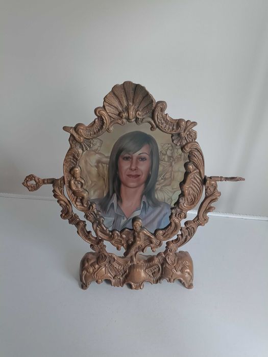 Бронзово , настолно огледало в стил Art Nouveau