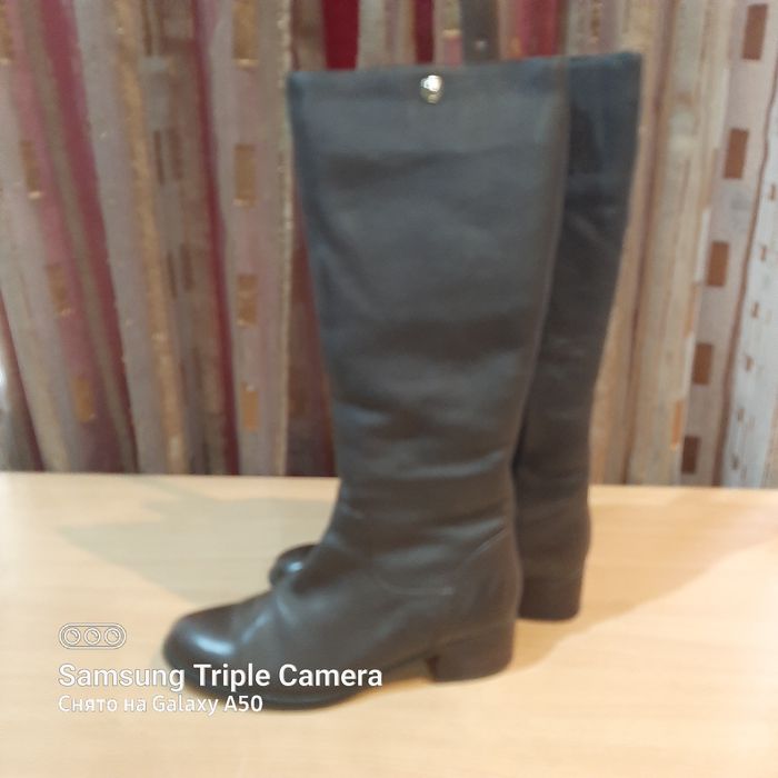 Сапоги зимние, кожа.