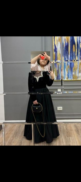 Платье черное La porte