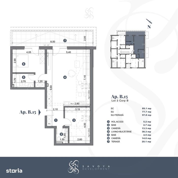Apartament 3 camere cu terasă. Pret Negociabil — fotografia 3