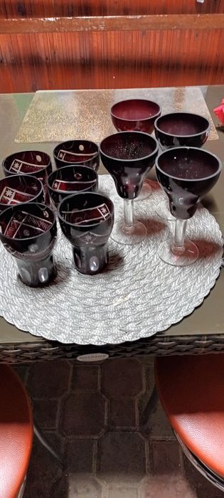 Vand set de 10 pahare rubin