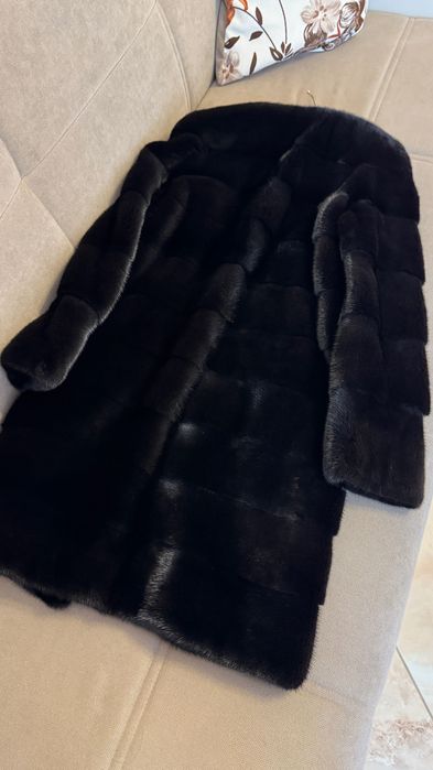 #102 Палто от норка.Nafa mink.Лукс.Визон.Естествена кожа с косъм.