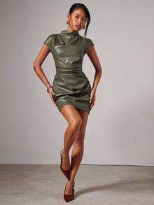 Rochie mini eleganta imitatie piele - NOU (cu eticheta)